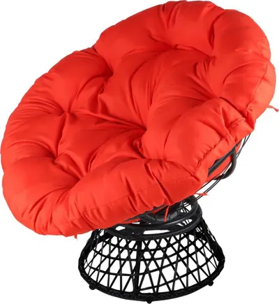 Fotelje kopshti Saska Garden Swivel Armchair, rrotulluese 360°, me jastëk, e kuqe - 1