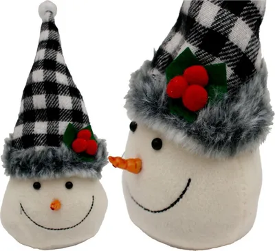 Figurinë dekorative Saska Christmas Snowman, 20cm, dizajn dimëror, shumëngjyrësh - 1