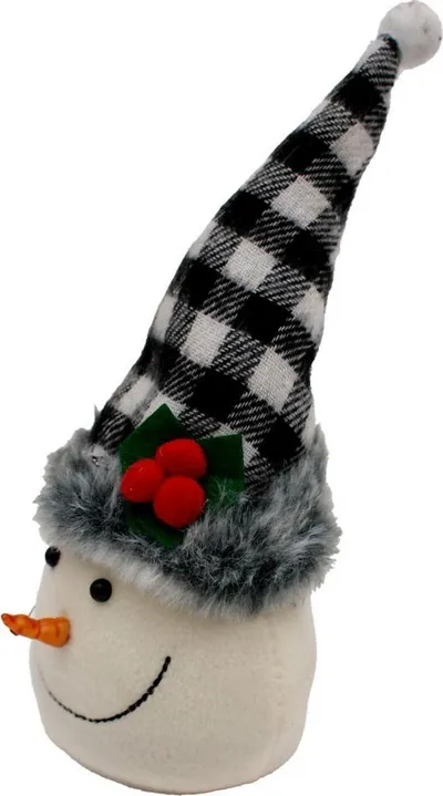 Figurinë dekorative Saska Christmas Snowman, 20cm, dizajn dimëror, shumëngjyrësh - 3