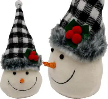 Figurinë dekorative Saska Christmas Snowman, 20cm, dizajn dimëror, shumëngjyrësh