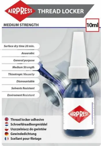 Ngjitës fijesh Airpress Medium Strength Thread Sealant, 10ml, rezistent ndaj temperaturës