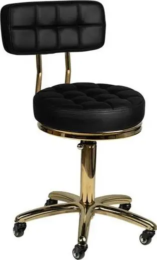 Karrige kozmetike Activeshop GOLD AM-961, rregullim lartësie, me rrota, e zezë