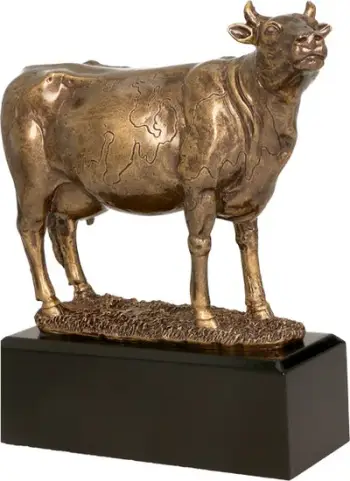 Figurinë dekorative Tryumf Cast RFST2076, lopë, metalike, kafe