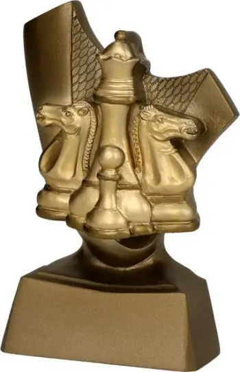 Figurinë dekorative Tryumf Cast RP4026, motiv shahu, e artë