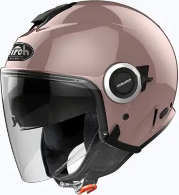 Helmetë hapur Airoh Helios Color, me vizor dielli, përgatitur për Bluetooth, rozë, L