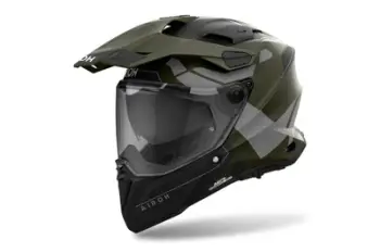 Helmetë integrale Airoh Commander 2 Reveal, ventilim i avancuar, jeshile ushtarake mat