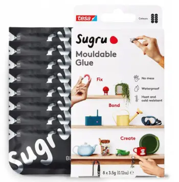 Ngjitës i formueshëm Sugru tesa I000953, set 8 copë, i zi