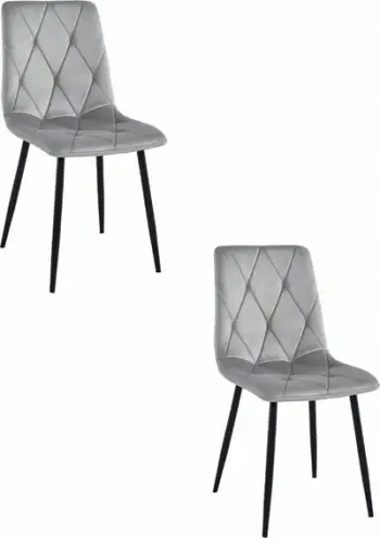 Karrige kuzhine Oskar LIBRA, velour, set 2 copë, gri argjend