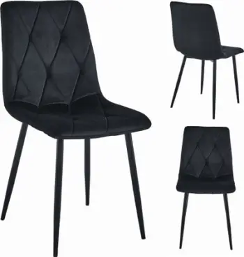 Karrige Leobert Chair Libra, kadife, këmbë metalike, e zezë