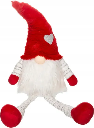 Figurë dekorative pelushi FÉÉRIC Scandinavian Santa, 64 cm, kuqe e bardhë - 1
