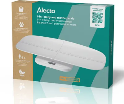 Peshore bebe Alecto 2 në 1, 150kg, ekran dixhital, e bardhë - 2