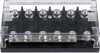Mbajtëse siguresash Victron Energy Fuse Holder 6-way, për 6 siguresa MEGA, me kapak transparent