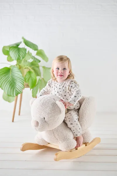Karrige lëkundëse Nattou Bear Teddy, e kremtë - 2
