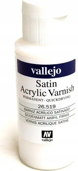 Llak akrilik Vallejo Liquid Varnish, 55ml, përfundim satinë