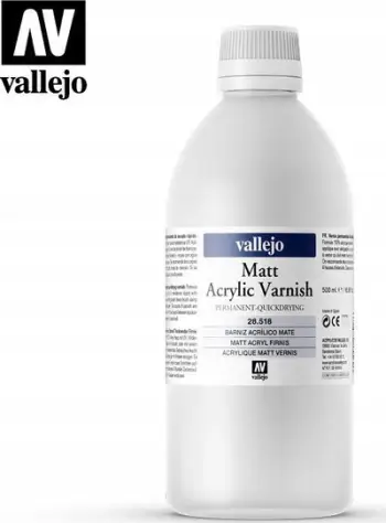 Llak akrilik Vallejo Liquid Varnish Matt, 500ml, mat, transparent