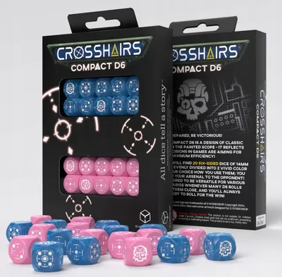 Set zare Q-Workshop Crosshairs Compact D6, 20 copa, 14mm, blu dhe rozë - 1