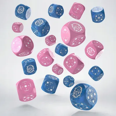 Set zare Q-Workshop Crosshairs Compact D6, 20 copa, 14mm, blu dhe rozë - 2