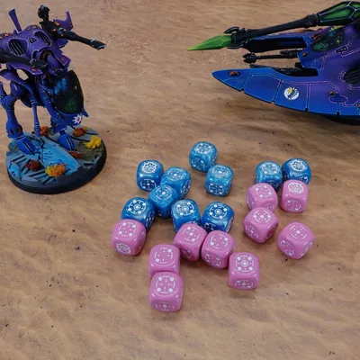 Set zare Q-Workshop Crosshairs Compact D6, 20 copa, 14mm, blu dhe rozë - 5