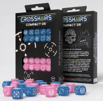 Set zare Q-Workshop Crosshairs Compact D6, 20 copa, 14mm, blu dhe rozë