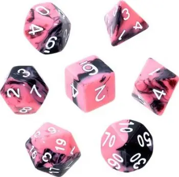 Set zare REBEL RPG Two Color, 7 copë, rozë e zezë