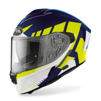 Helmetë integrale Airoh Spark Graphic Rise, termoplastike HRT, X-Large 61-62 cm, blu e verdhë mat