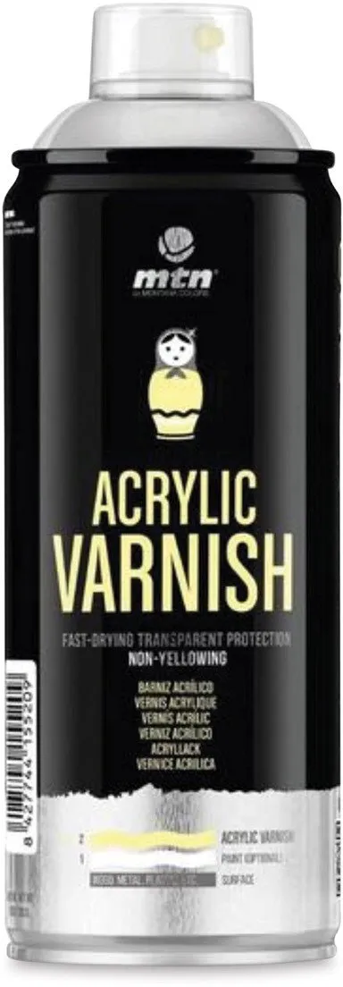 Llak akrilik spërkatës MTN Pro, gloss, 400 ml, transparent - 1