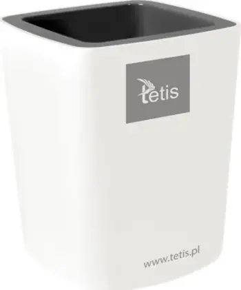 Mbajtëse stilolapsash Tetis Grey, plastike, 100 x 80 x 80 mm, gri