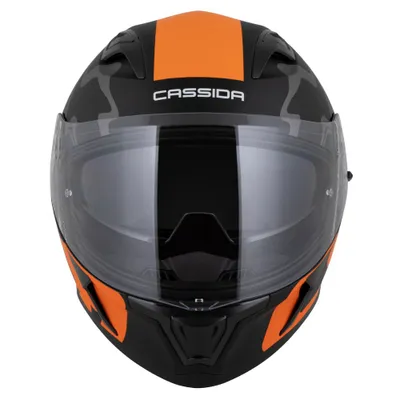 Helmetë integrale Cassida Orbit Multivers, ECE 22.06, me diell, e zezë matte portokalli gri e bardhë, XL - 13