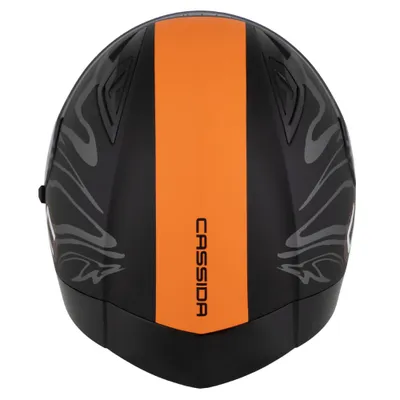 Helmetë integrale Cassida Orbit Multivers, ECE 22.06, me diell, e zezë matte portokalli gri e bardhë, XL - 14