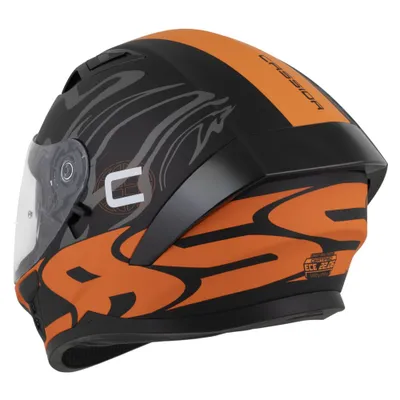 Helmetë integrale Cassida Orbit Multivers, ECE 22.06, me diell, e zezë matte portokalli gri e bardhë, XL - 3