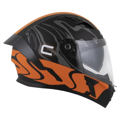 Helmetë integrale Cassida Orbit Multivers, ECE 22.06, me diell, e zezë matte portokalli gri e bardhë, XL - 5