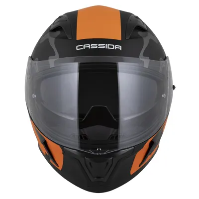 Helmetë integrale Cassida Orbit Multivers, ECE 22.06, me diell, e zezë matte portokalli gri e bardhë, XL - 6