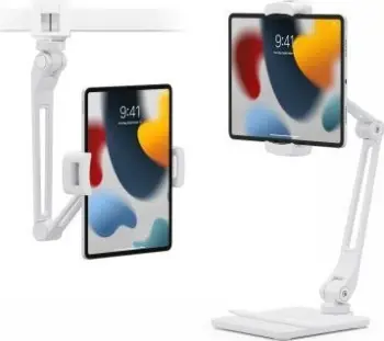 Mbajtëse tablet dhe telefon Twelve South HoverBar Duo, fleksibël, me kapëse tavoline, e bardhë