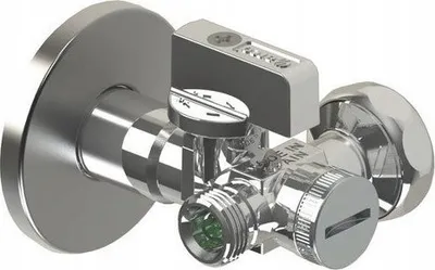 Valvul këndore Arco DUAL2902, 1/2" 3/4" 3/8", për lavatriçe, e kromuar - 1