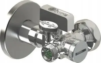 Valvul këndore Arco DUAL2902, 1/2" 3/4" 3/8", për lavatriçe, e kromuar