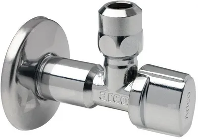 Rubinet këndor Arco CU10, 1/2M x 3/8, 1/4 rrotull, argjend - 1