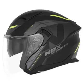 Helmetë jet motoçiklete Nox N130 Klint, polikarbonat, vizor kundër UV, e zezë
