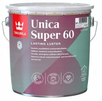Llak druri Tikkurila Unica Super 60, poliuretani, gjysmë i shkëlqyeshëm, 3L