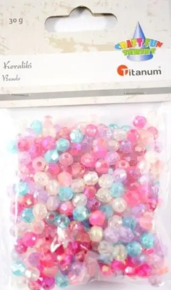 Rruaza plastike Titanum Faceted, 30 g, ngjyra të përziera