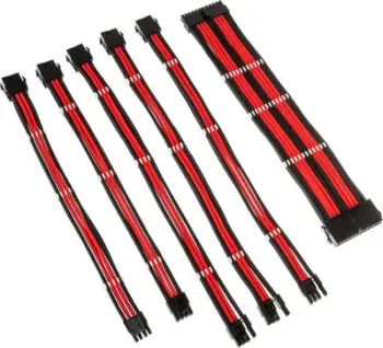 Set zgjatues kabllosh Kolink Core Adept, të gërshetuara, për PSU PCIe 5.0, zi kuqe