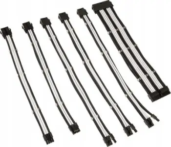 Set zgjatës kabllosh të thurrura Kolink Core Adept, 6 copë, për PSU PCIe 5.0, bardh e zi