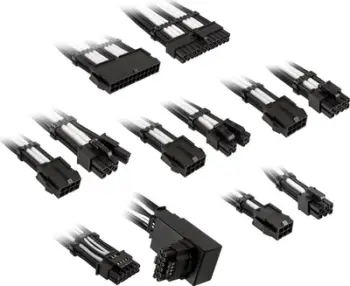 Set zgjatues kabllosh Kolink Core Pro 12VHWPR Type 1, kabllo 16AWG, krehëra kabllosh, i zi e bardhë