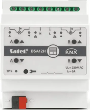 Aktuator për roleta Satel KNX-BSA12H, 2 kanale, 230V AC - 1