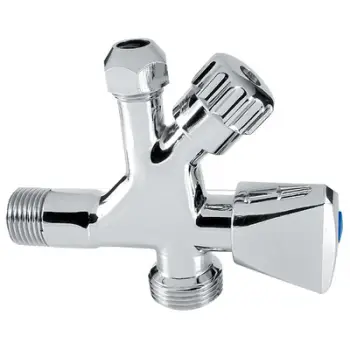 Valvul këndore Combi Corner Valve, 3/8" x 1/2" x 3/4", krom