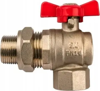 Valvul këndore uji Invena DN-20, F/M 3/4", dorezë flutur, blu