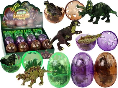 Figurinë lodër dinosaur në vezë, 9cm, ngjyra të përziera - 1
