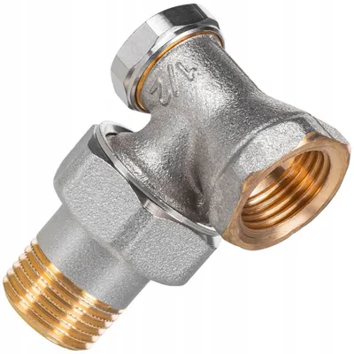 Valvul këndore lockshield, 2 funksione, 3/8" x 3/8", e nikluar - 2