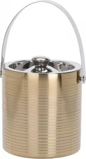 Kovë akulli Home Decoration Golden Cooler, çelik inox, me kapak, ngjyrë ari