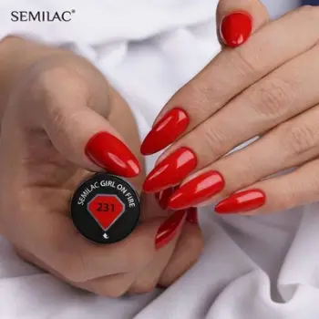 Llak gjeli hibrid Semilac 231 Girl on Fire, 7ml, i kuq
