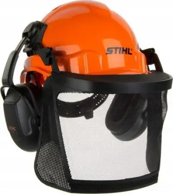 Helmetë mbrojtëse Stihl Function Basic, vizor najloni, tapa dëgjimi, portokalli